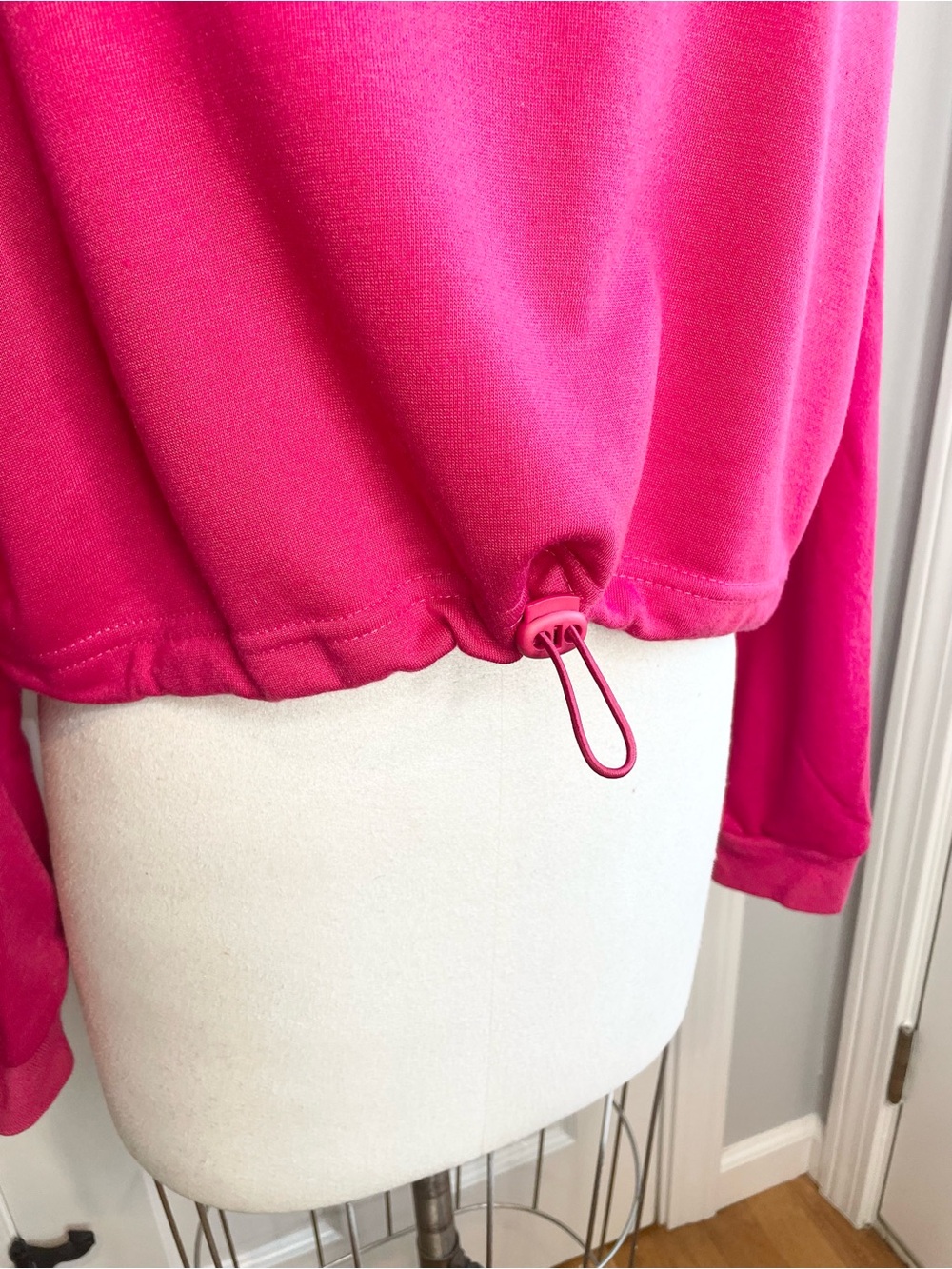 Women's Fuchsia Collared Pullover Top - Picture 3 of 8